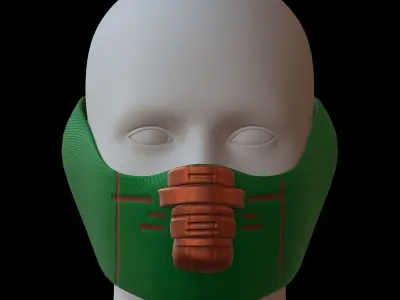 Gas mask helmet 3d model scifi Low-poly  Low-poly 3D model 154