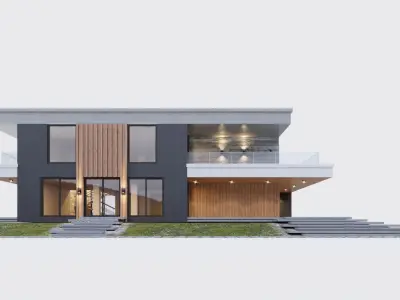 Modern two storey villa 3D model
