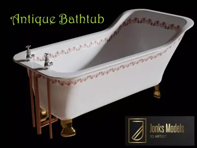 Antique Bathtub Low-poly 3D model