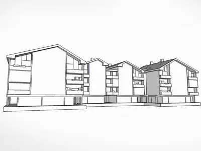 Suburban Condos 3 Low-poly 3D model