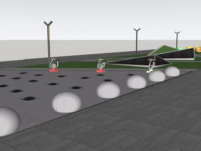 Outdoor Urban Park Landscape with Interactive  3D Sketchup Model 3D model