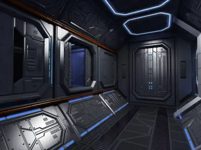 Sci Fi Interior Corridor 3D model order