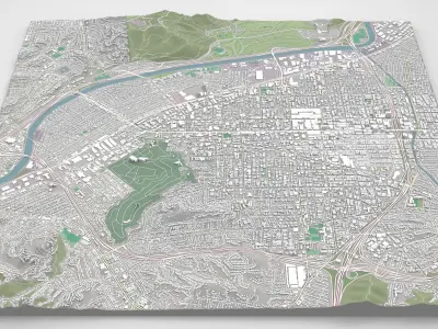 Cityscape Glendale California United States 3D model