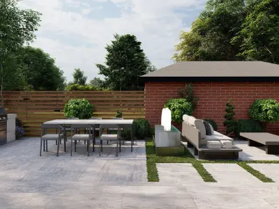 Garden Landscape 3D Model - SketchUp and Lumion Scene 3D model 3D model