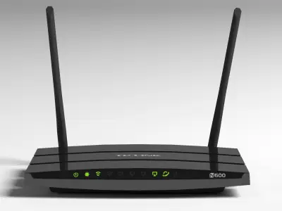 TP-Link n600 Wi-Fi router lowpoly Low-poly 3D model