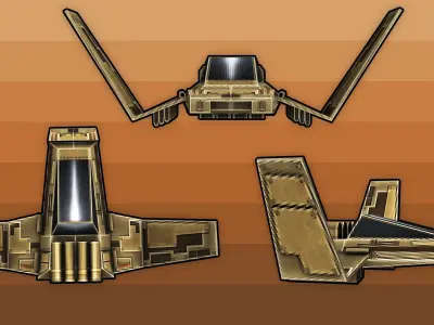 SCRAPDOG Short Range Fighter Low-poly 3D model