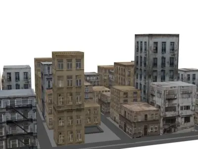 Building Pack Collection Low-poly 3D model