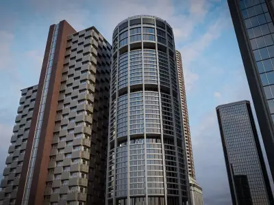 SKYSCRAPER CITY BUILDING 02 Low-poly 3D model