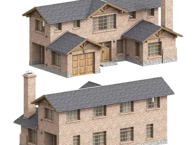 House Chalet SMA 01 Low-poly 3D model