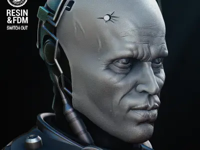 Wicked Movies Robocop Portrait Bust Tested for 3D printing 3D print model