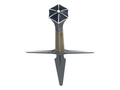 Medieval Fantasy Double Hand Big Sword Low-poly 3D model