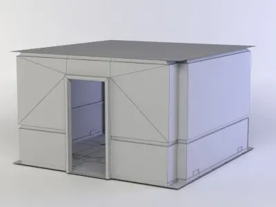 Corridor end Low-poly 3D model