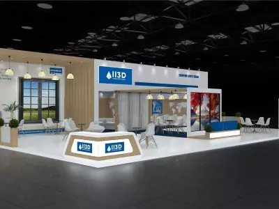 Exhibition Stand Stall Three Side Open 16X10 3D model