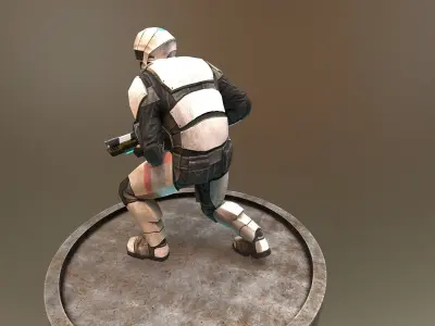 Futuristic Soldier Low-poly 3D model