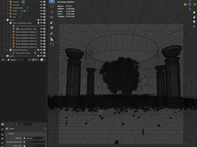 Ancient Scene 3D Blender Low-poly 3D model