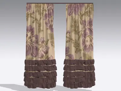 Curtain Low-poly 3D model