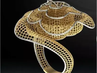 Gold Ring For Ladies 3D file for 3D Printing 3D print model