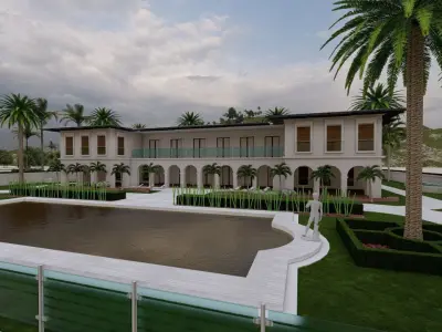 beach Casa Scene- king villa-modern house 3D model