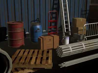 Construction Site Environment Assets - Low Poly Low-poly 3D model