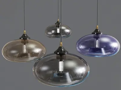 Modern Glass Pendant 3D model