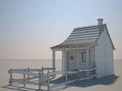 Cartoon Medieval House 02 3D model