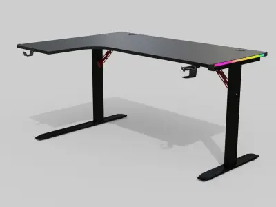 Corner Gaming Desk - High-Details Asset Low-poly 3D model