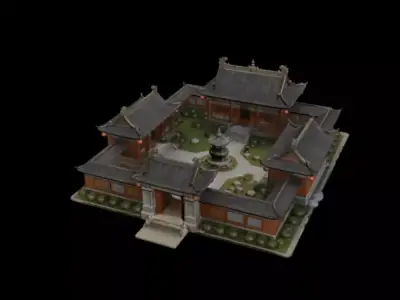  quadrangle courtyard 3D model