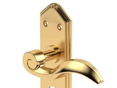 Wentworth Door Handle Brass 3D model