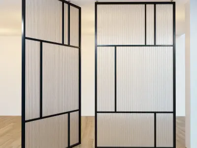 Glass partition door Set 27 Low-poly 3D model