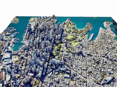 Sydney city  Low-poly 3D model