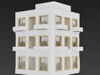 Modern Minimalist White Brick Apartment 3D Model Low-poly 3D model