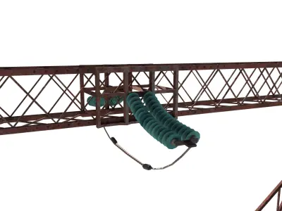 Electricity Pole 3 Weathered 3D model