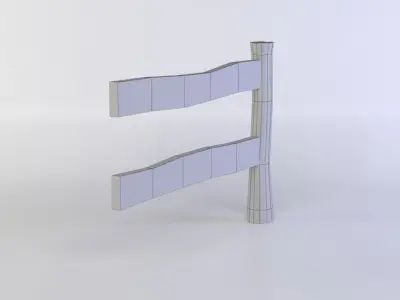 Fence segment Low-poly 3D model