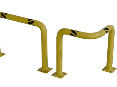 Straight and Corner Guardrail 3D model