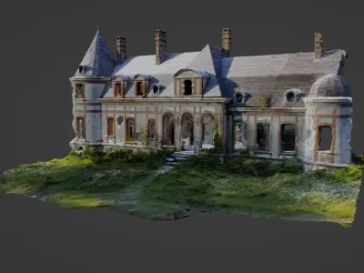 Abandoned Chateau Facade Photoscan  3D model