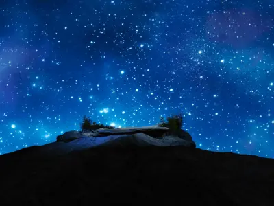 Mountain Top Stargazing Environment in Starry Night  3D model