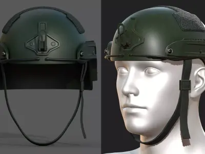 Helmet military combat soldier armor scifi  Low-poly 3D model