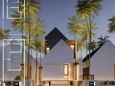 3D Model house Modern Minimalist Tropical 2 Story 3D model