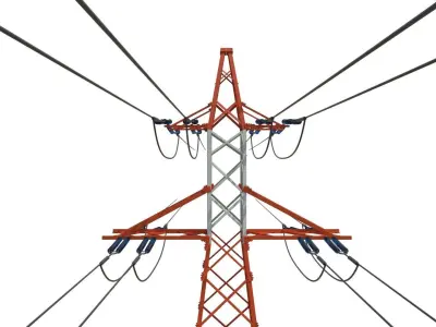 transmission tower Low-poly 3D model