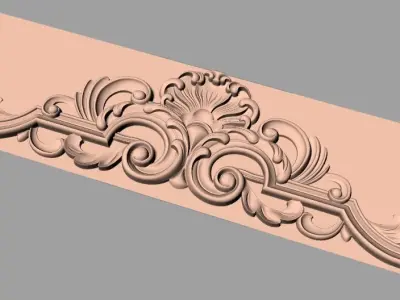 Door decorative flower 3D STL model used for CNC router E007 3D model