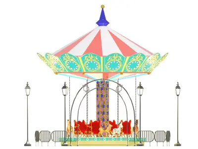 Carousel Ride Low-poly 3D model