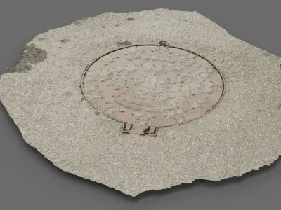 Cover manhole 05 raw scan 3D model