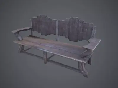 Original Bench Low-poly 3D model