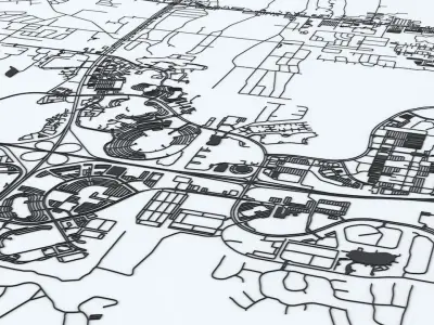 Jacksonville Road Network and Streets 3D model