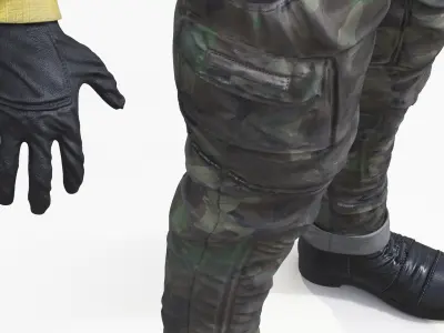  Flight Deck Safety Vest and Camouflage Pants Yellow 