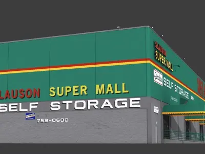 Slauson Super Mall Building Low-poly 3D model