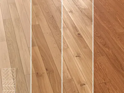Boen Parquet Wood Floor Collection - 5 Layouts and 4 Colors - 4K 3D model