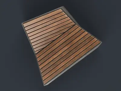 Modern Outdoor Bench 88 PBR Game Ready Low-poly 3D model