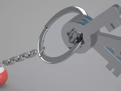 K Snooker Ball with Keychain 3D model