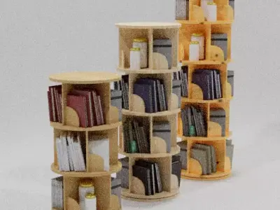 Bookshelf 3D model 12